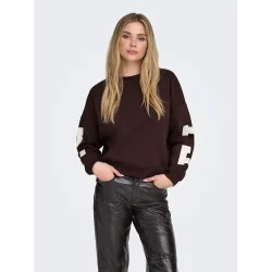 ONLY ONLSWEAT BACK/SLEEVE PRINT WINE