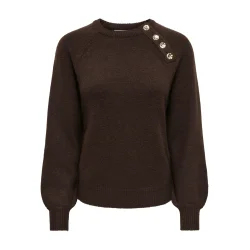 ONLY ONLEMMA BUTTON ONECK KNIT BROWN