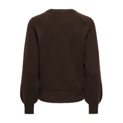 ONLY ONLEMMA BUTTON ONECK KNIT BROWN
