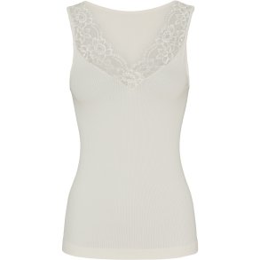 TIM & SIMONSEN BELEN RIB V-LACE TOP CREAM