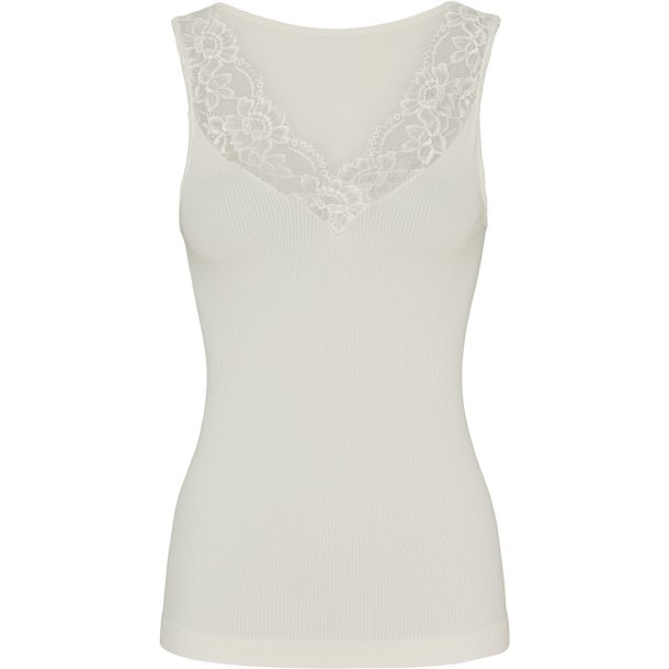 TIM &amp; SIMONSEN BELEN RIB V-LACE TOP CREAM