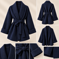 ISAKO SIF COAT NAVY BLUE