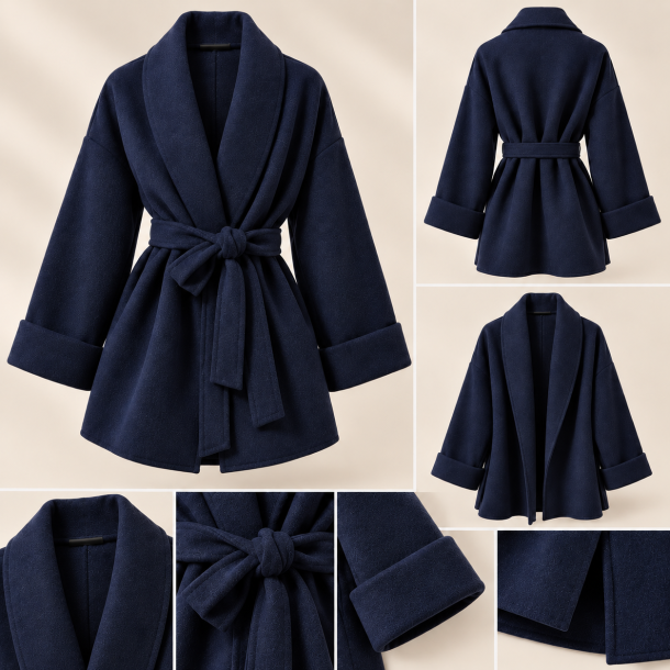 ISAKO SIF COAT NAVY BLUE