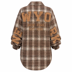 ISAKO YORKER CLASSIC CHECK SHIRT BROWN