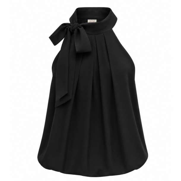 ISAKO ANNA HALTERNECK PLAIN BLACK