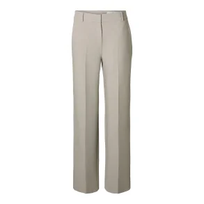 SELECTED FEMME SLWRITA WIDE PANT ISLAND FOSSIL