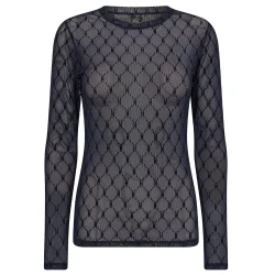 HYPE THE DETAIL LOGO MESH BLOUSE NAVY