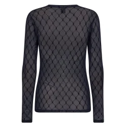 HYPE THE DETAIL LOGO MESH BLOUSE NAVY