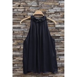 ISAKO TAYLOR HALTERNECK TOP BLACK