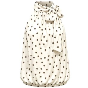 ISAKO ANNA HALTERNECK OFF WHITE/BROWN DOT