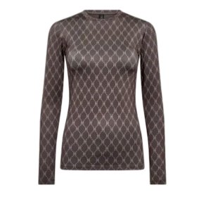 HYPE THE DETAIL LOGO PRINTED BLOUSE BROWN