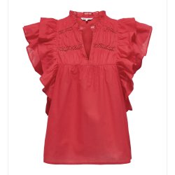 ONLY ONLSUNNY FRILL TOP RED