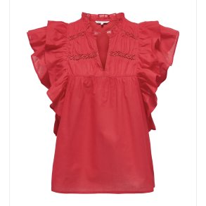 ONLY ONLSUNNY FRILL TOP RED