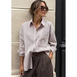 ISAKO YORKER CLASSIC STRIPE BROWN