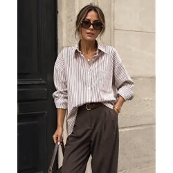 ISAKO YORKER CLASSIC STRIPE BROWN