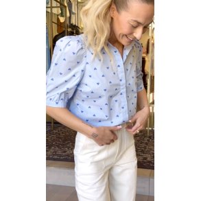 LIBERT� ESSENTIEL FLORA SS BLOUSE BLUE HEARTS 
