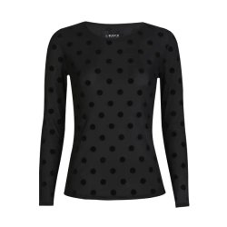 LIBERT� ESSENTIEL MESH LS T-SHIRT BLACK BIG FLOCK DOT