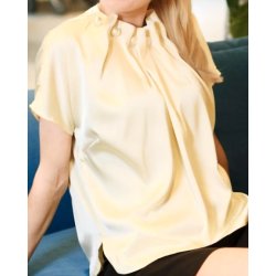 LIBERT� ESSENTIEL PIP SS PEARL BLOUSE YELLOW 