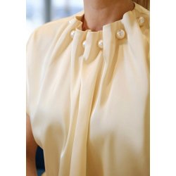 LIBERT� ESSENTIEL PIP SS PEARL BLOUSE YELLOW 