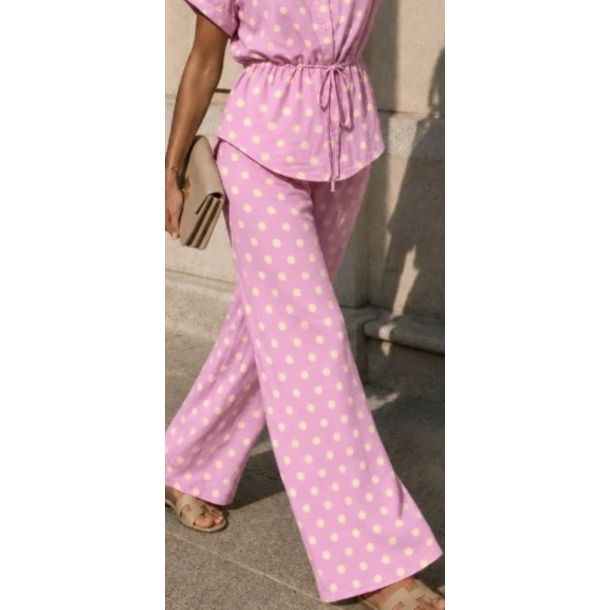 ISAKO LIVA PANTS BABY PINK/WHITE DOTS