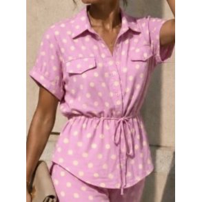 ISAKO LIVA TOP BABY PINK/WHITE DOTS