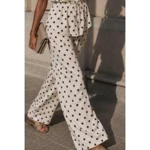 ISAKO LIVA PANTS OFF WHITE/BROWN DOTS