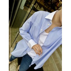 SELECTED FEMME SLFILINA CONTRAST SHIRT BLUE