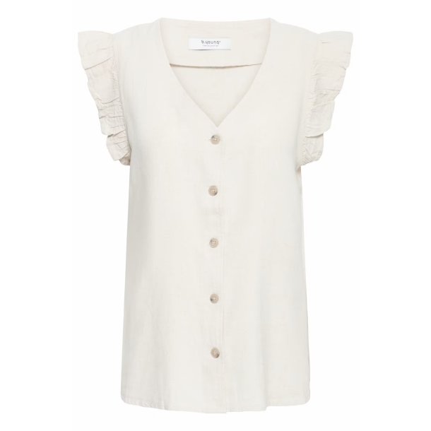 B.YOUNG BYFALAKKA RUFFLE SHIRT BEIGE 