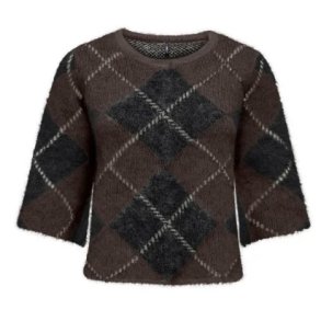 ONLY ONLNOEME PATTERN O-NECK COFFEE