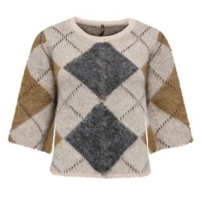 ONLY ONLNOEME PATTERN O-NECK OATMEAL