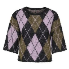ONLY ONLNOEME PATTERN O-NECK BLACK