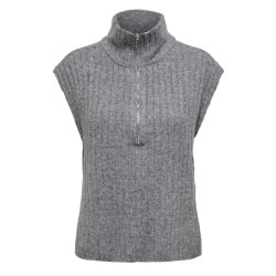 ONLY ONLJEANETT HIGHNECK VEST M.GREY