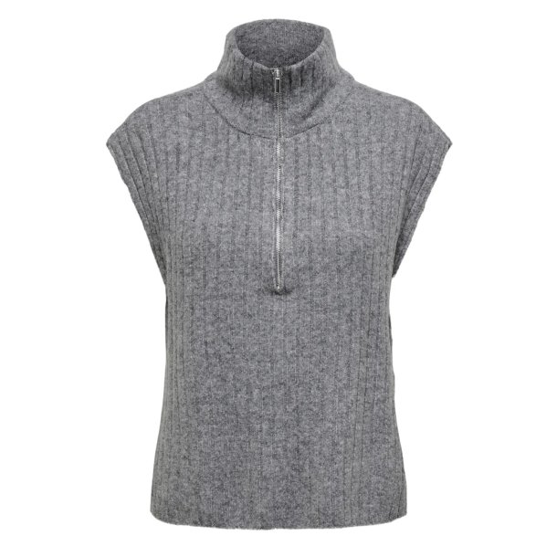 ONLY ONLJEANETT HIGHNECK VEST M.GREY