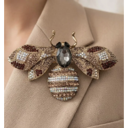 ISAKO BROOCH BIG BEE BROWN