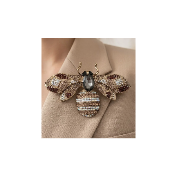 ISAKO BROOCH BIG BEE BROWN
