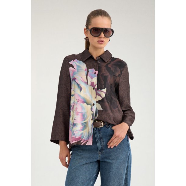 N�MPH NUCRISA BOXY SHIRT BLACK COFFEE