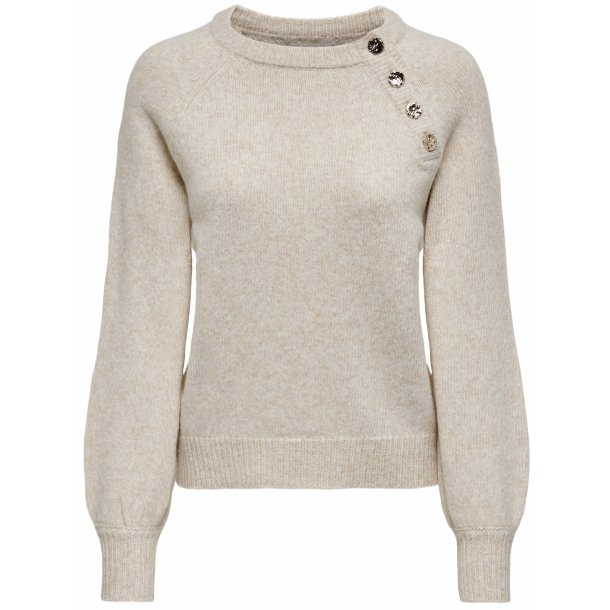 ONLY ONLEMMA BUTTON ONECK KNIT STONE