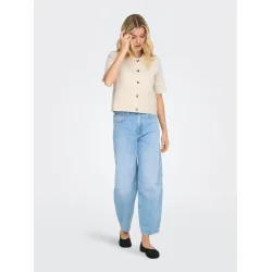 JACQUELINE de YONG JDYPRIME COLLAR CARDIGAN CREAM