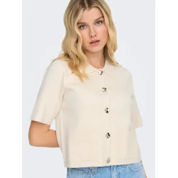 JACQUELINE de YONG JDYPRIME COLLAR CARDIGAN CREAM