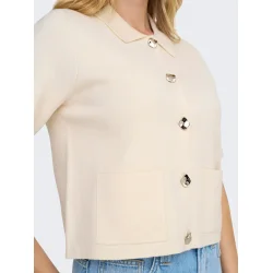 JACQUELINE de YONG JDYPRIME COLLAR CARDIGAN CREAM