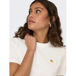 JACQUELINE de YONG JDYPISA PRINT TOP WHITE/LEMON