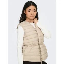 JACQUELINE de YONG JDYRENEE QUILT WAISTCOAT BEIGE 