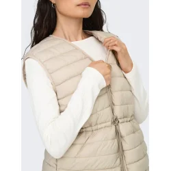 JACQUELINE de YONG JDYRENEE QUILT WAISTCOAT BEIGE 