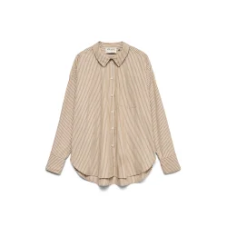 VERO MODA VMPARINA LOOSE STRIPE SHIRT OF OTTER/WHITE