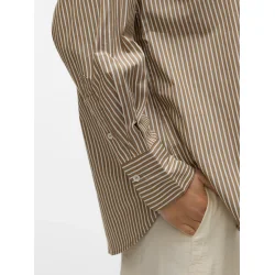 VERO MODA VMPARINA LOOSE STRIPE SHIRT OF OTTER/WHITE
