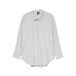 VERO MODA VMNORA OVERSIZE SHIRT WHITE/HEDGE
