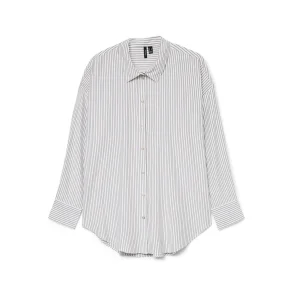 VERO MODA VMNORA OVERSIZE SHIRT WHITE/HEDGE