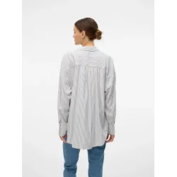 VERO MODA VMNORA OVERSIZE SHIRT WHITE/HEDGE