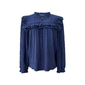 LIBERT� ESSENTIEL ANNI FRILL BLOUSE NAVY