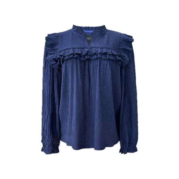 LIBERT� ESSENTIEL ANNI FRILL BLOUSE NAVY